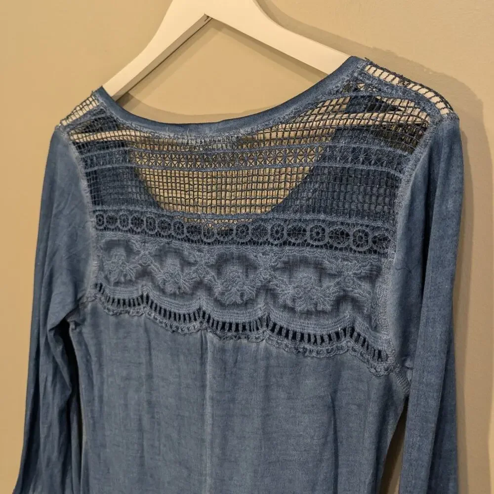 Soft Surroundings Ava Maxi Dress Saxony Blue Boho Lagenlook Coastal - XSize S - Picture 5 of 8